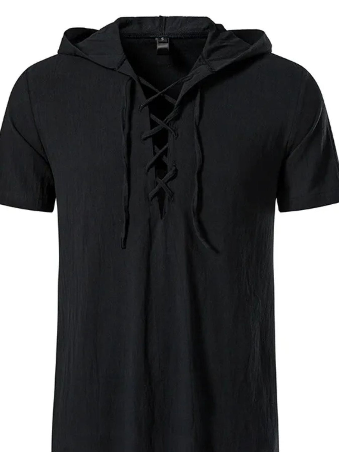 Men's Casual Lace-Up Hooded Top