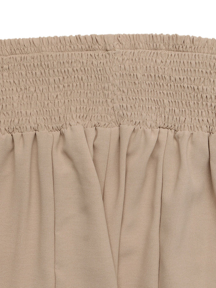 Smocked Waist Wide Leg Pants