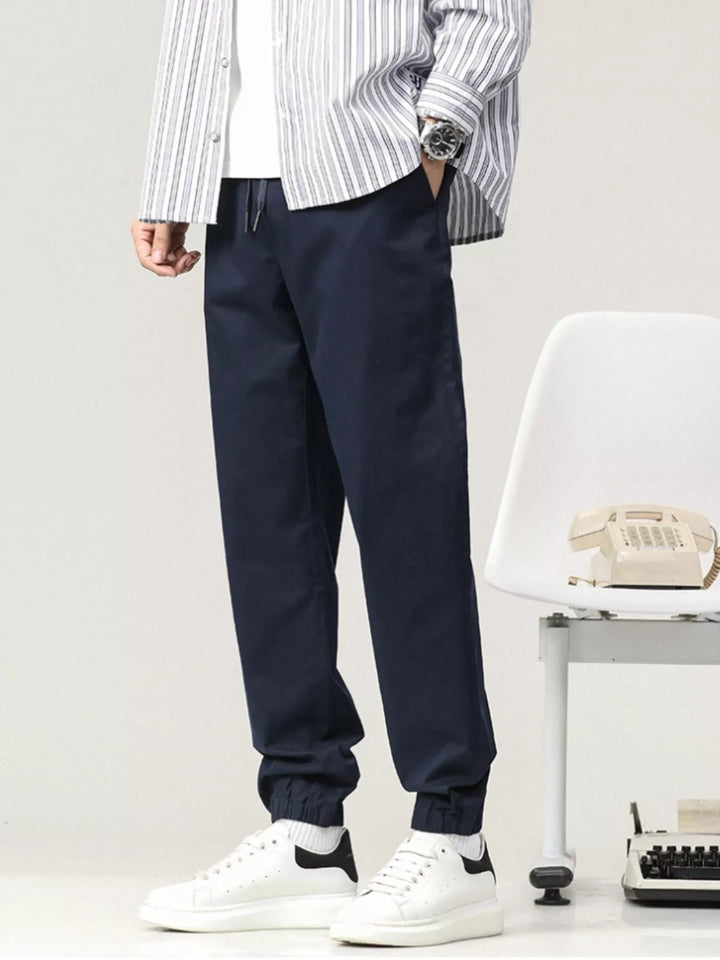 Men's Plus Size Casual Drawstring Ankle Cuffed Pants