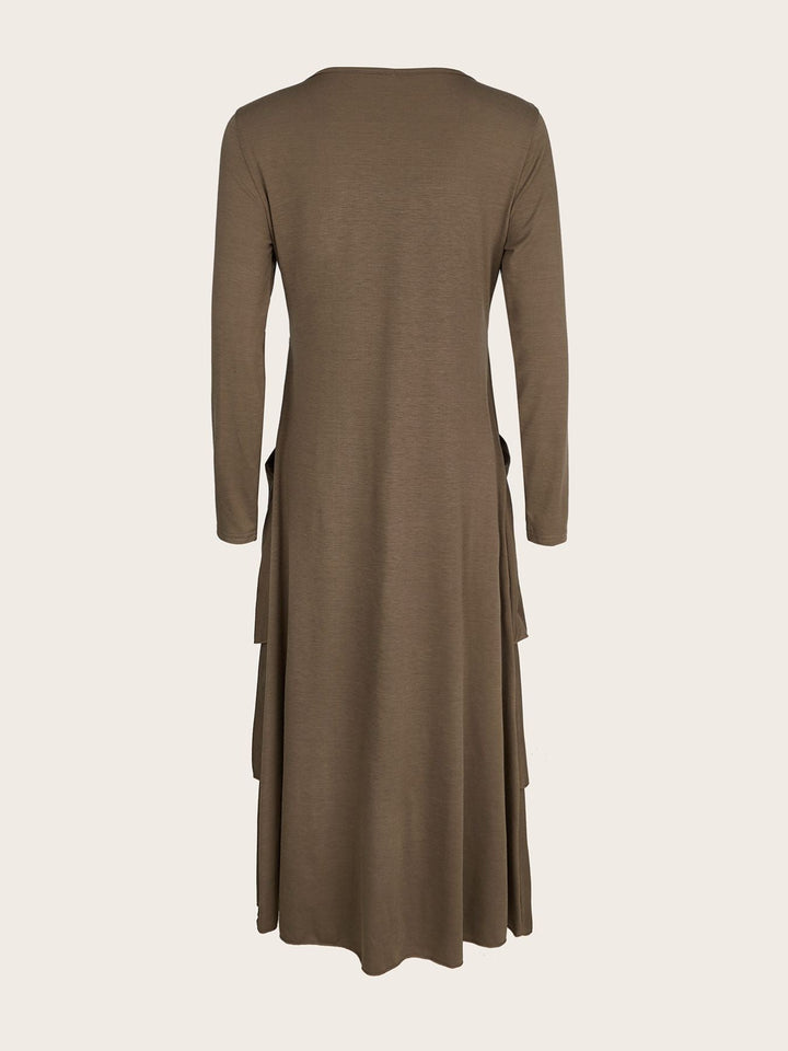 Full Size Heart-Decor Layered Midi Dress Plus Size