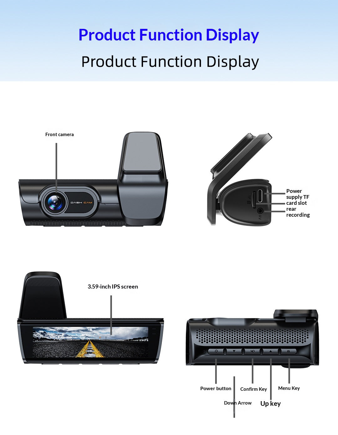 4K Dual Front & Rear Dash Cam, High Definition Car DVR Recorder