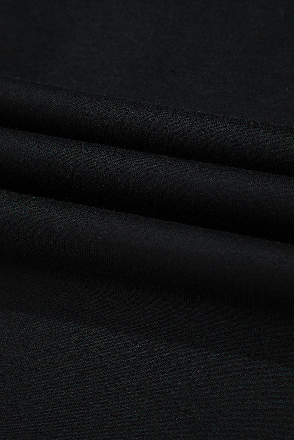 Black Striped Patch Front Casual Tee