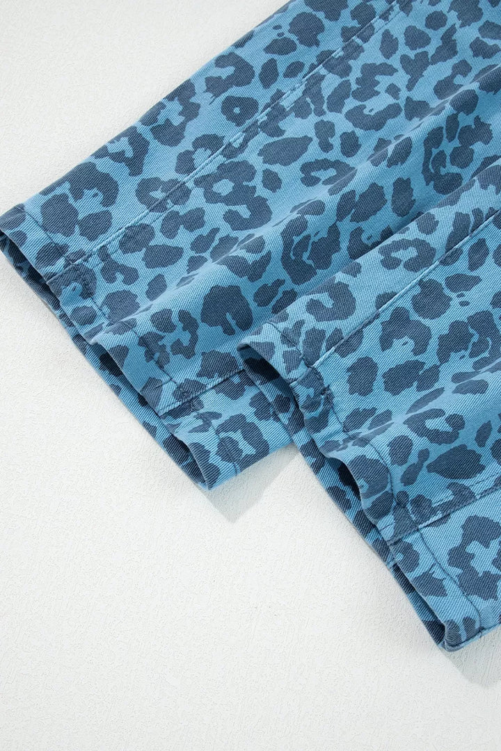 Leopard Print Barrel Leg Jeans