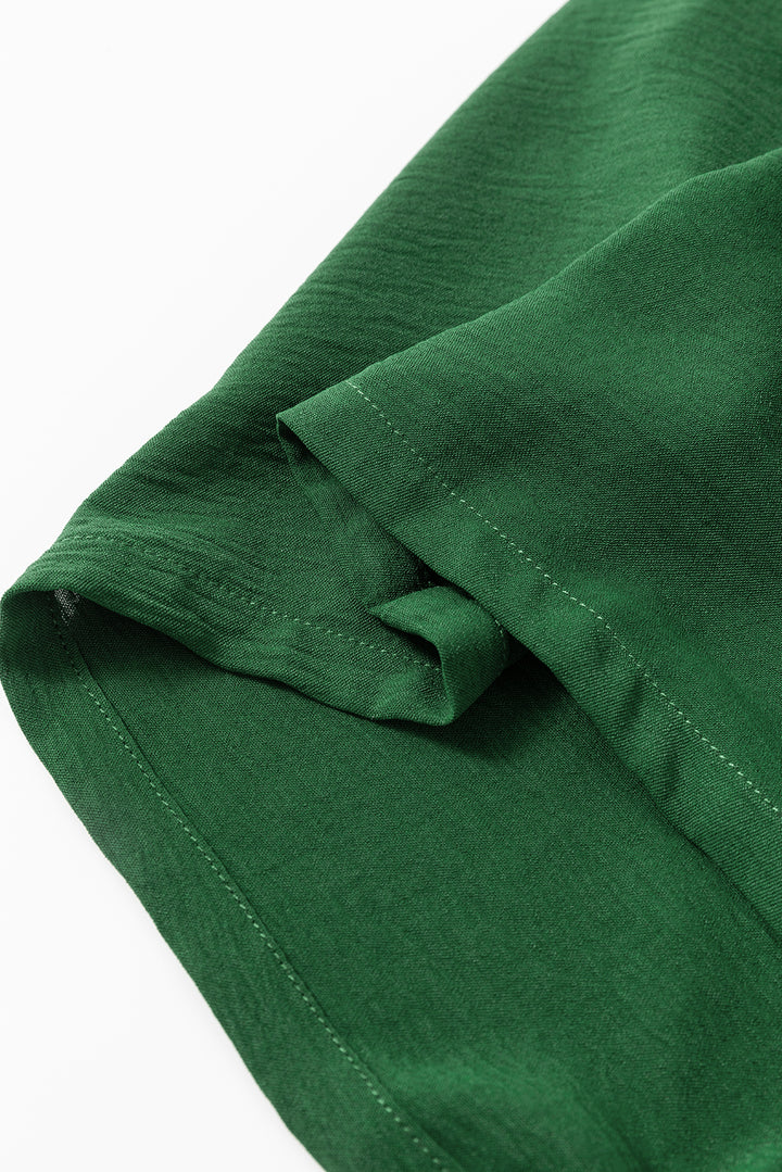 Green Casual Pocketed Smocked Sleeveless Romper