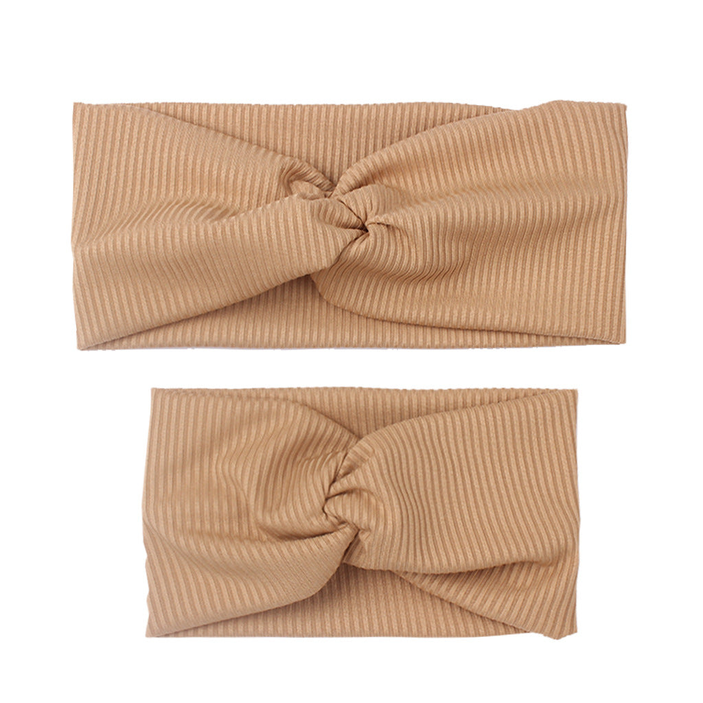 Solid Color Mother-child Set Parent-child Cross Hairband