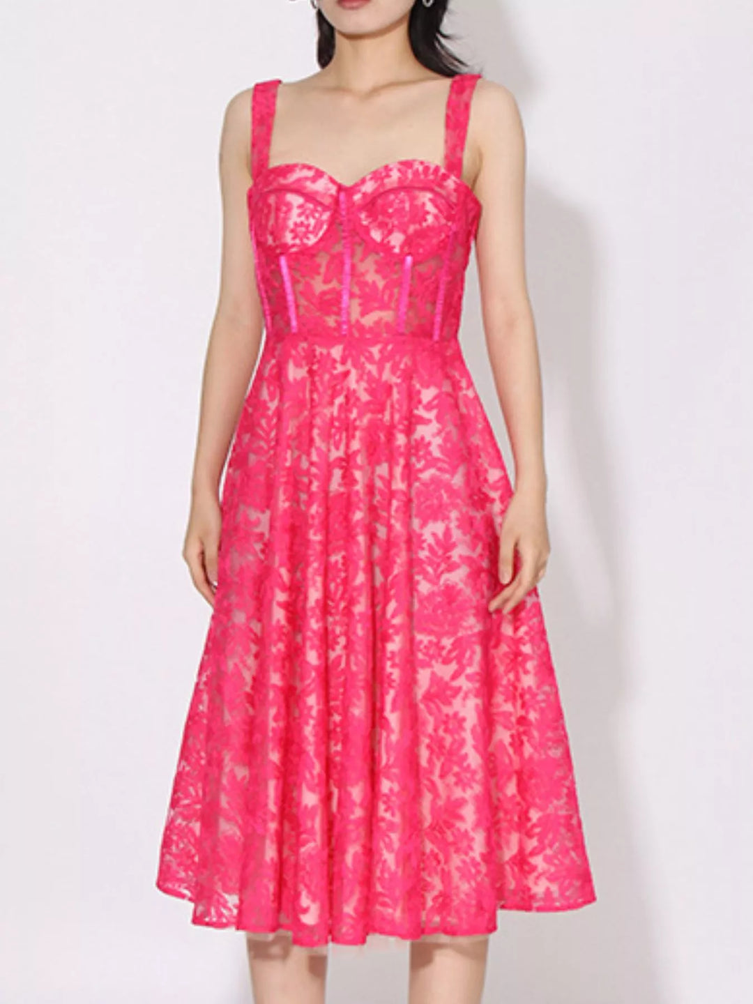 Lace Sweetheart Neck Cami Dress