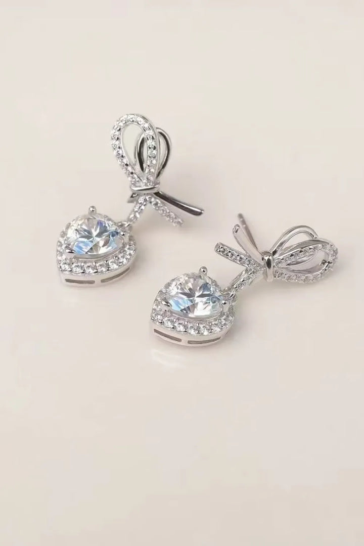 2 Carat Moissanite 925 Sterling Silver Heart Earrings
