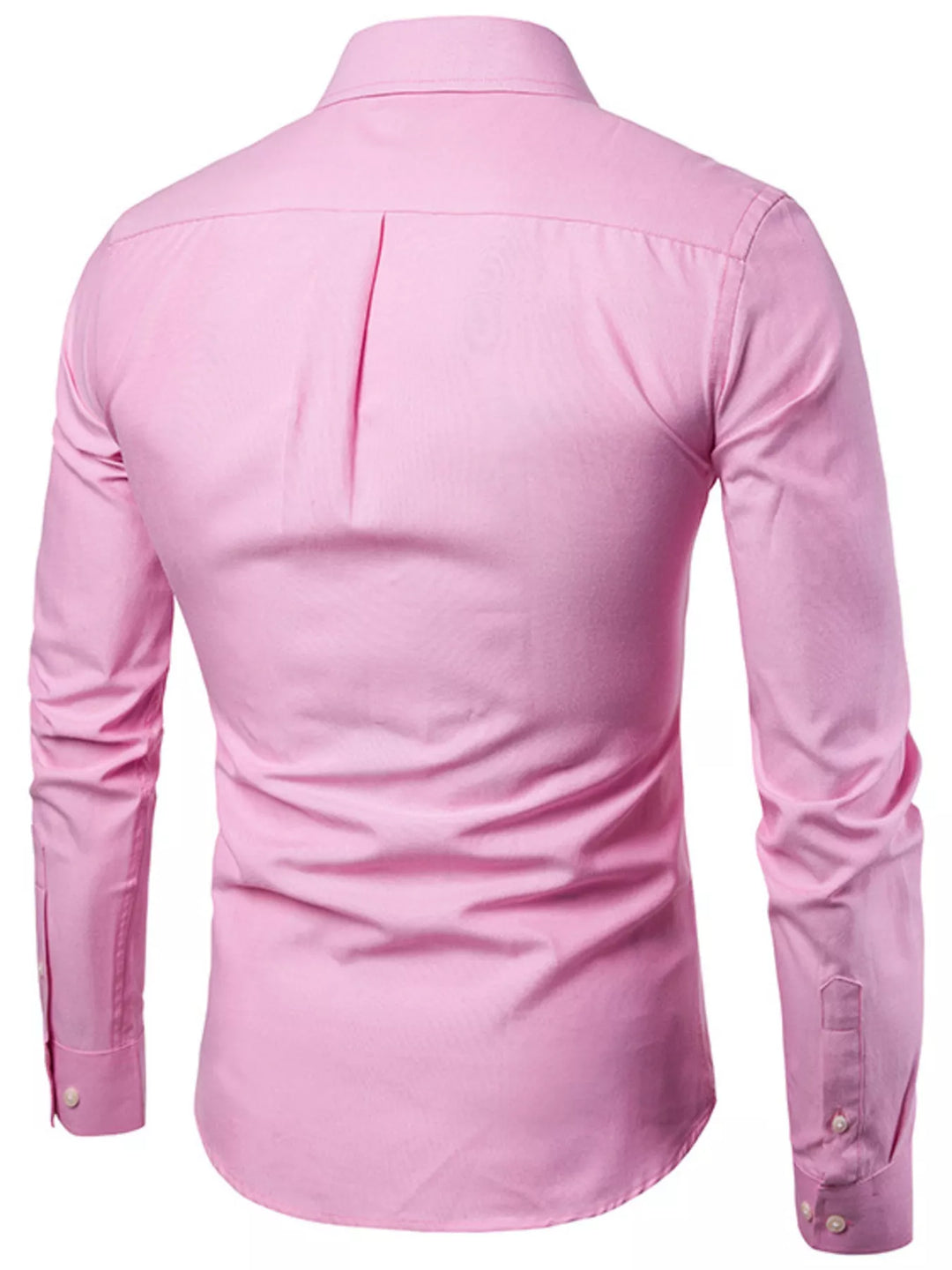 Men's Plus Size Slim Fit Long Sleeve Button-Down Shirt