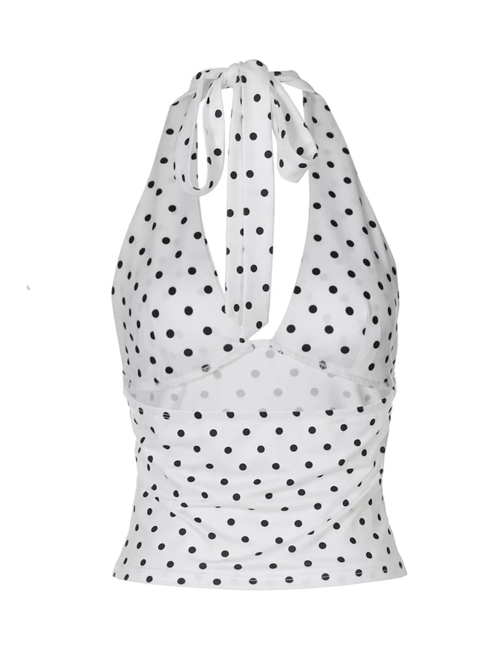Polka Dot Halter Neck Cami