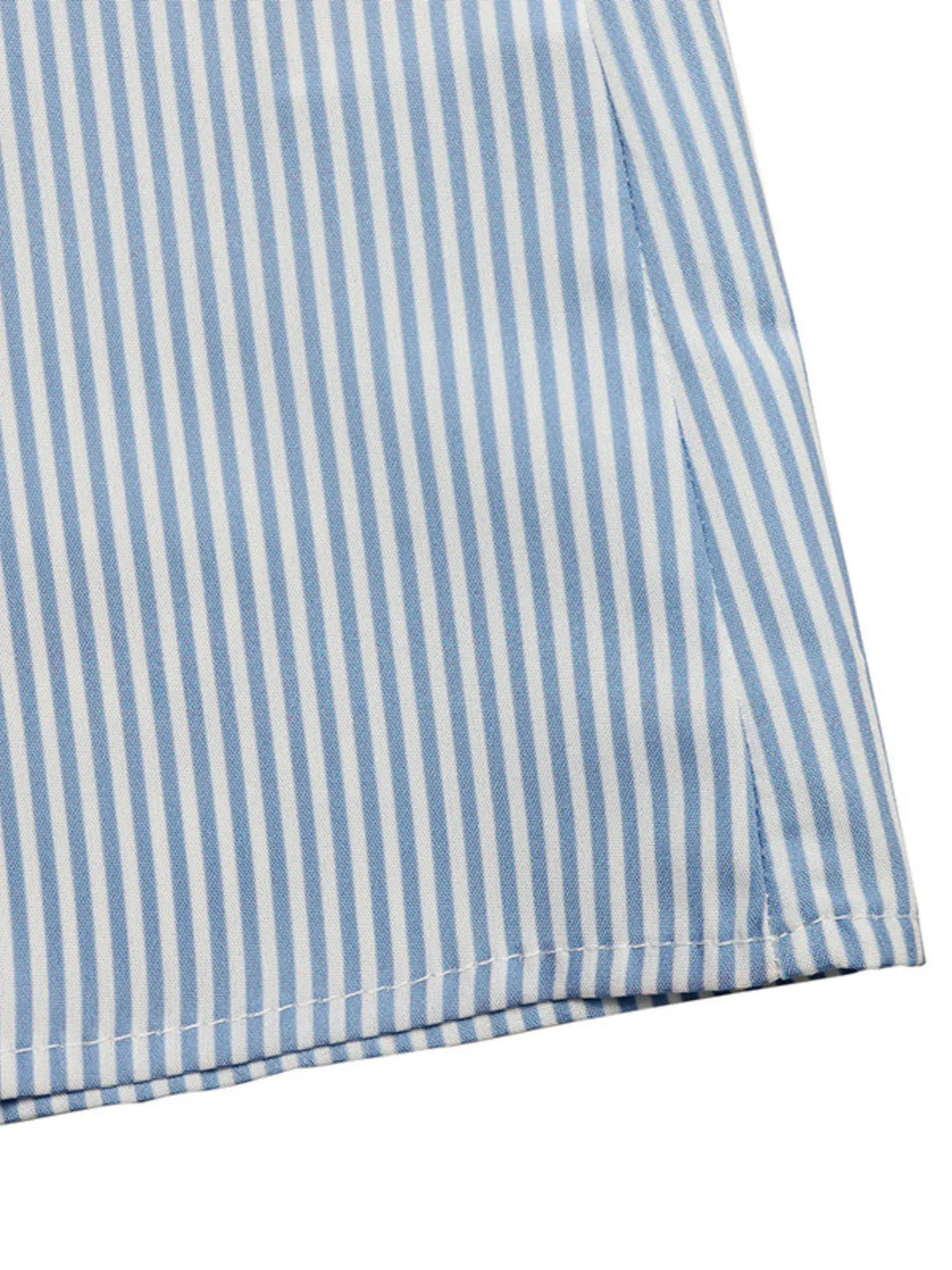 Floral Striped V-Neck Short Sleeve Shirt