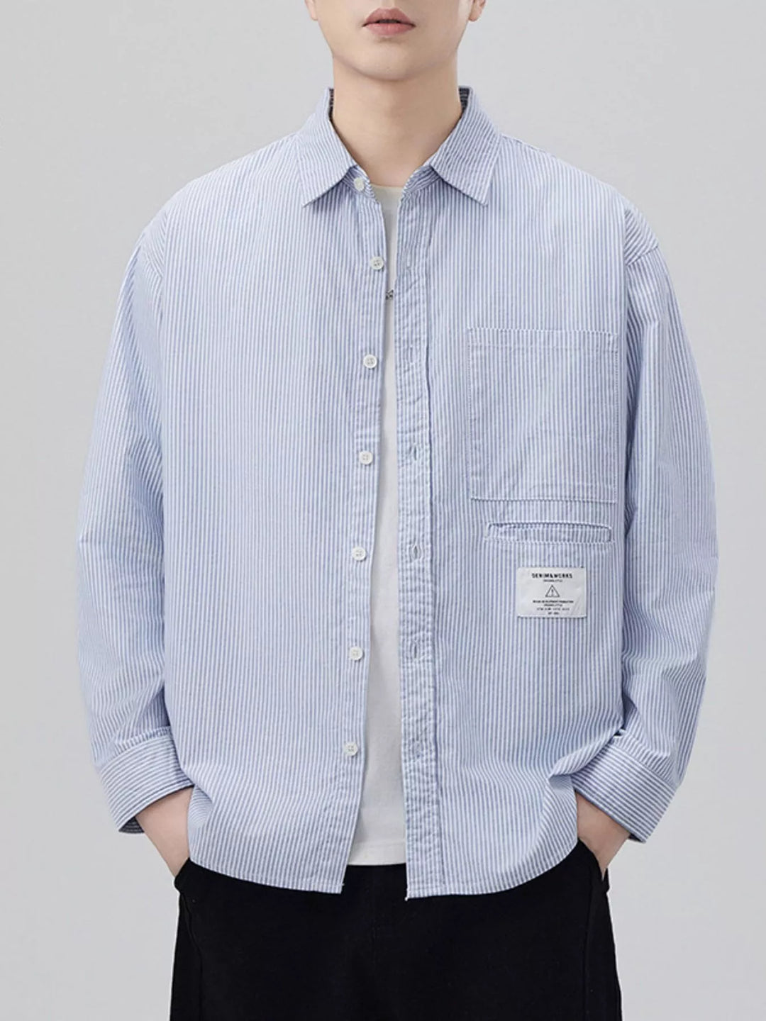 Men's Plus Size Button Up Long Sleeve Shirt
