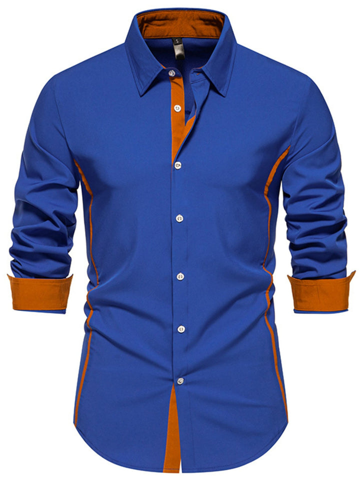 Men's Contrast Trim Button-Down Shirt