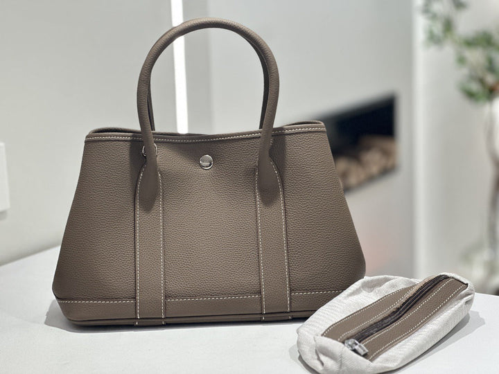 Foreign Trade Genuine Leather Women's Bag, Top Layer Cowhide Garden Bag 30cm, Genuine Leather Fashion Handbag, Large Capacity Commuter Tote Bag