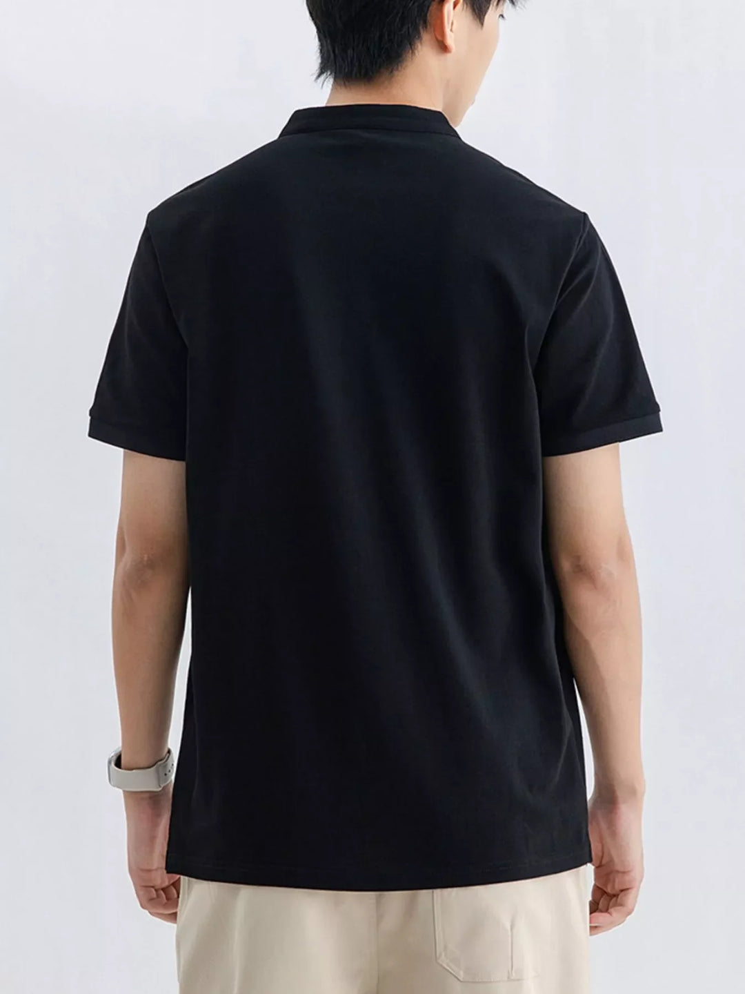 Men's Plus Size Button Detail Short Sleeve Top