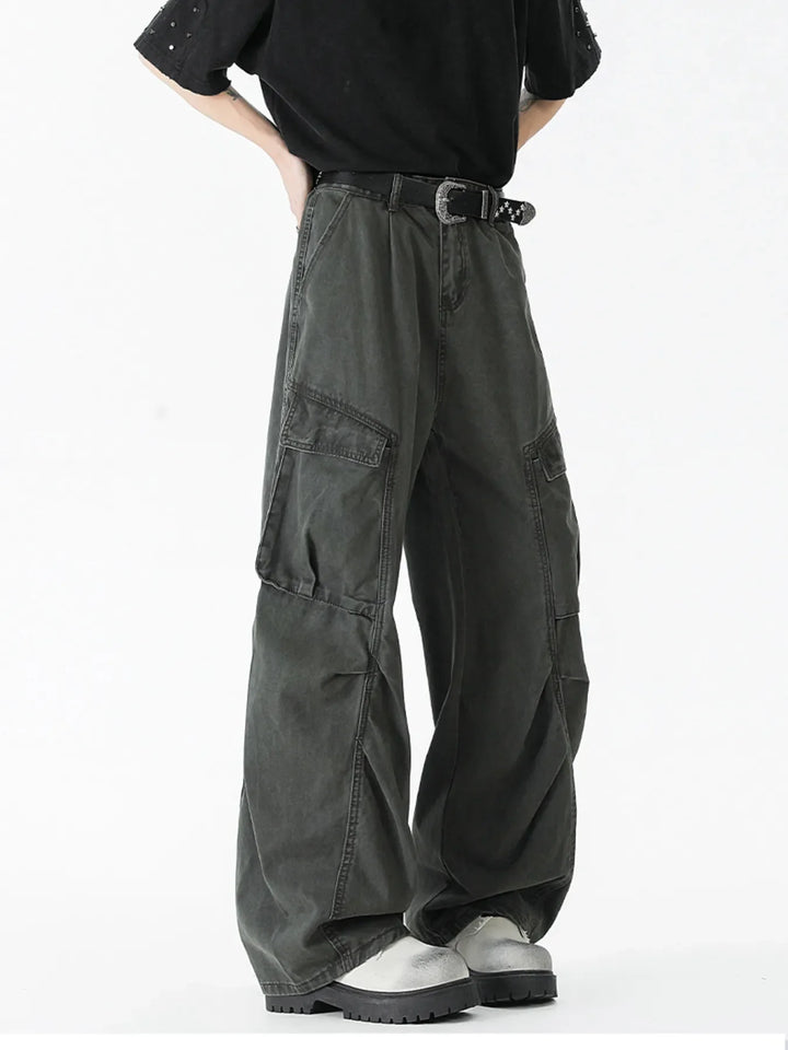 Men's Vintage Washed Cargo Jeans