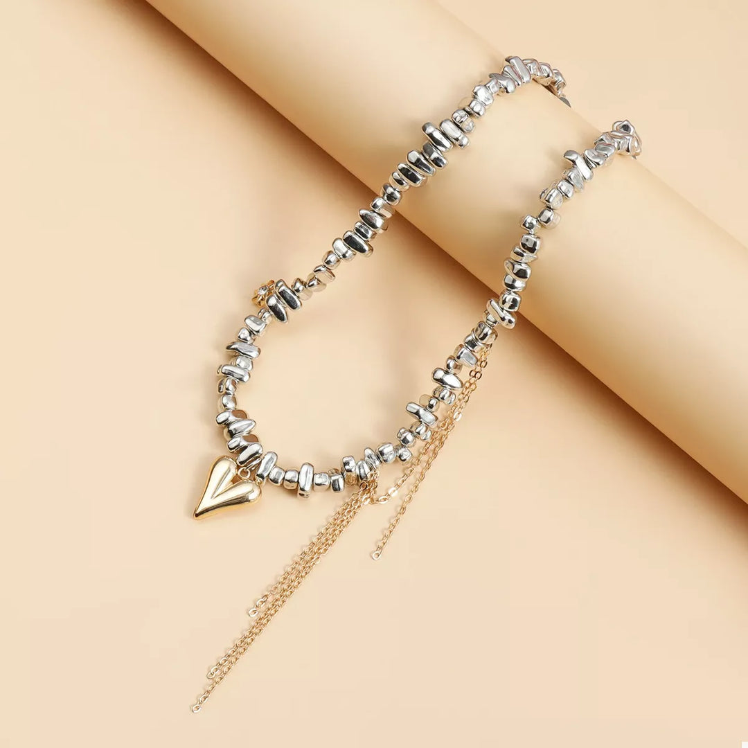 Silver-Plated Heart Necklace