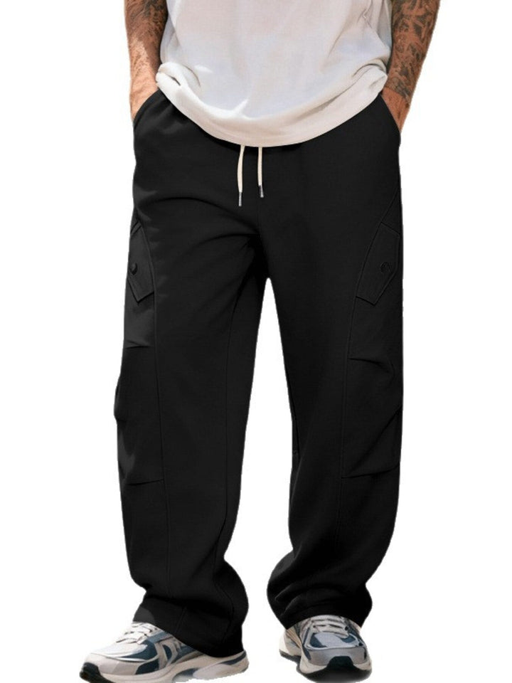 Men's Full Size Casual Cargo Pants with Drawstring Waist Plus Size