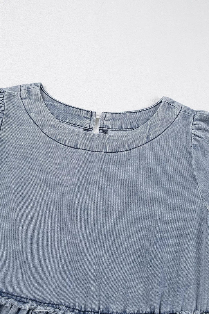 Vintage Wash Denim Dress with Pockets