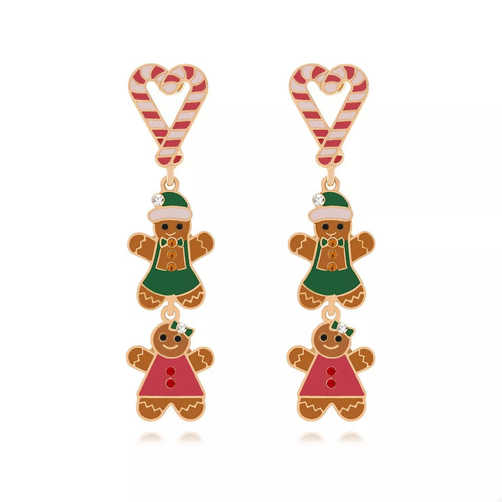 Christmas Gingerbread Man Dangle Earrings