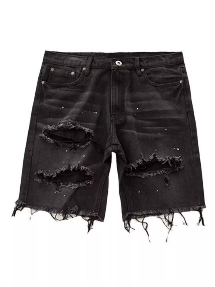 Men's Full Size Distressed Denim Shorts Plus Size