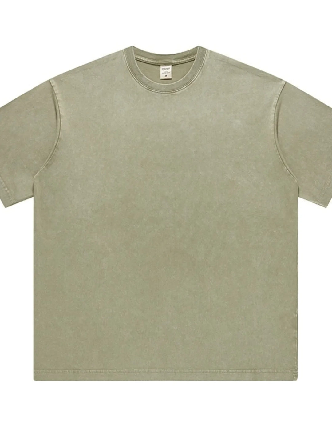 Men's Full Size Washed Round Neck T-Shirt Plus Size