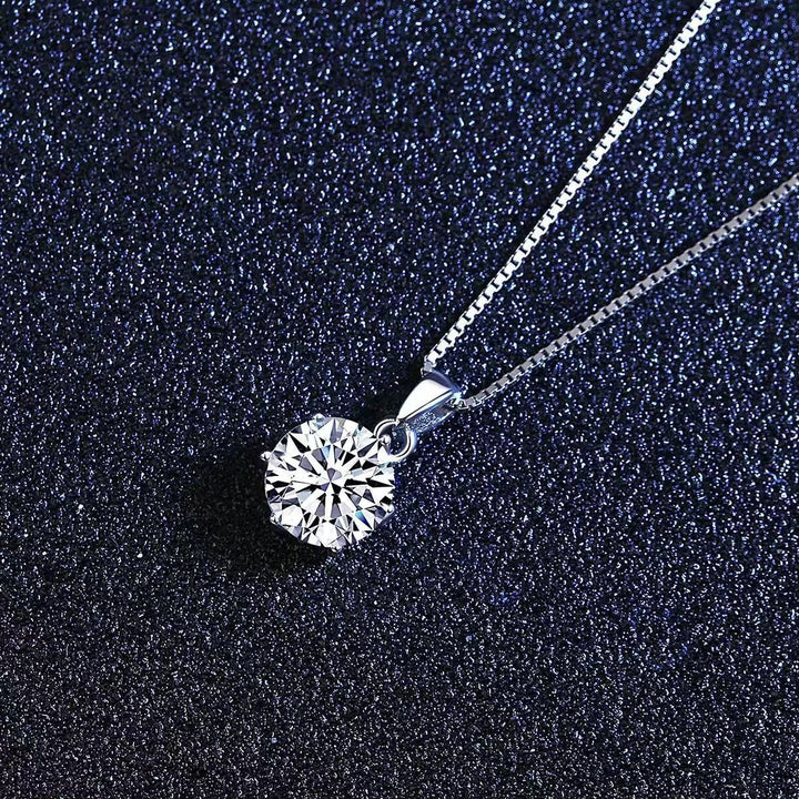 1 Carat Moissanite 925 Sterling Silver Pendant Necklace