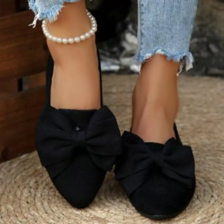Bow Point Toe Slip-Ons