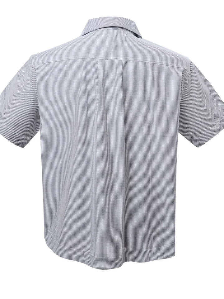 Men's Buttone Down Short Sleeve Striped Shirt