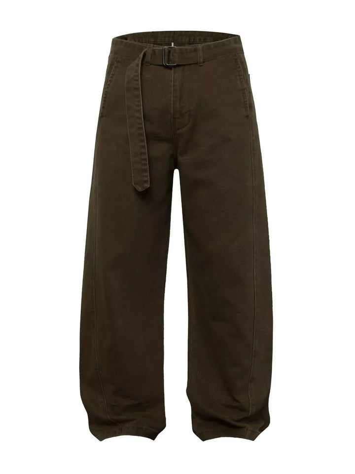 Men's Belted Wide-Leg Cargo Pants