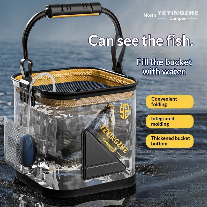 Thickened Transparent Fishing And Water-drawing Bucket