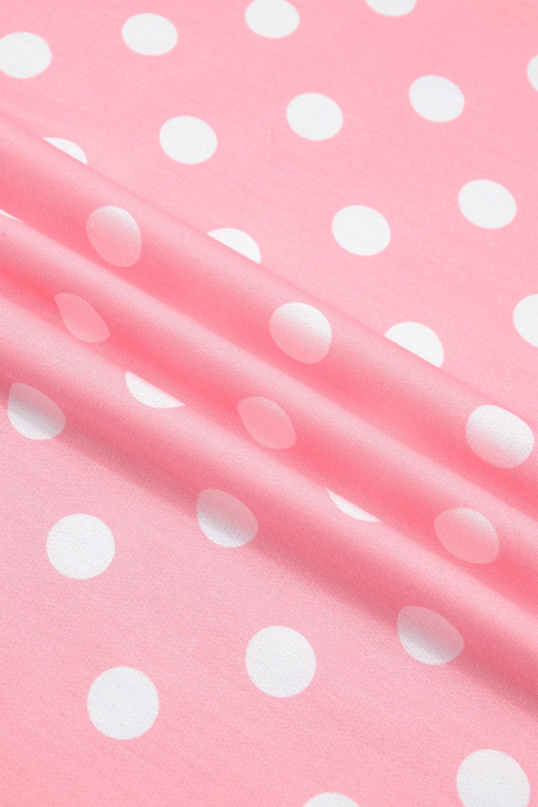 Pink Polka Dot Oversized Top Drawstring Short Set
