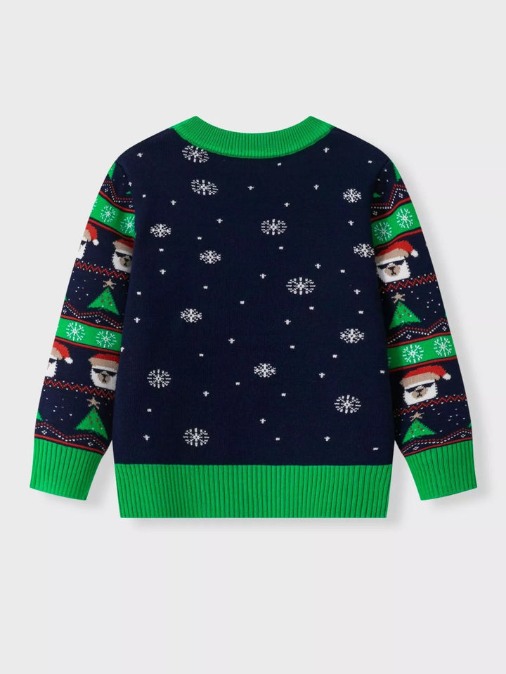Children's Christmas Tree Round Neck Sweater