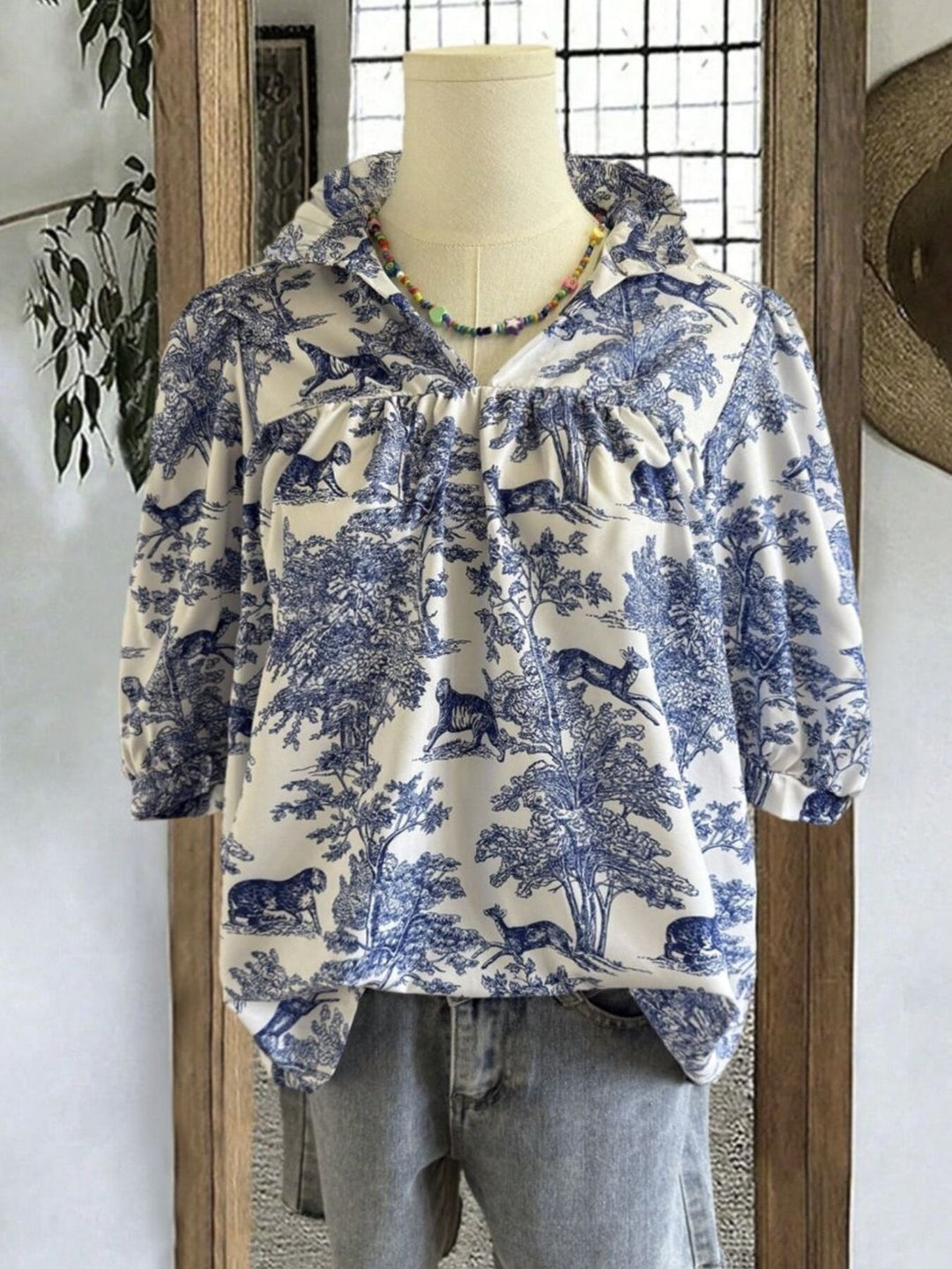 Printed Half Sleeve Blouse