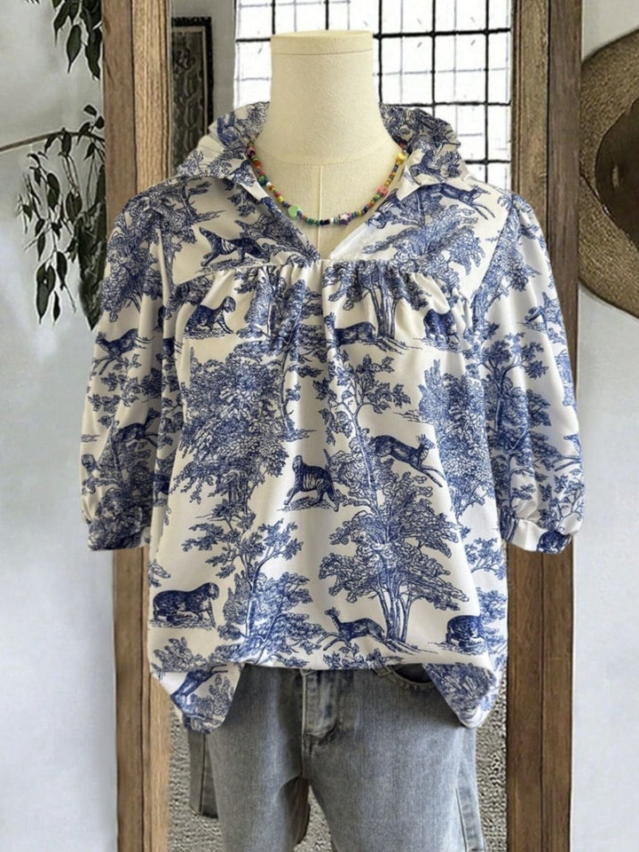 Printed Half Sleeve Blouse