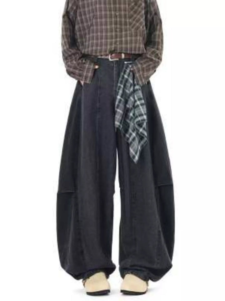 Men's Full Size Wide Leg Vintage Wash Jeans Plus Size
