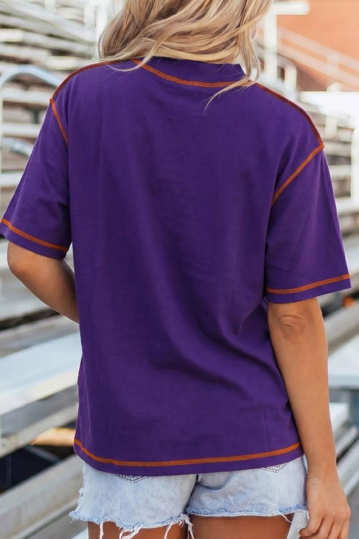 Reversible Contrast-Stitched T-Shirt