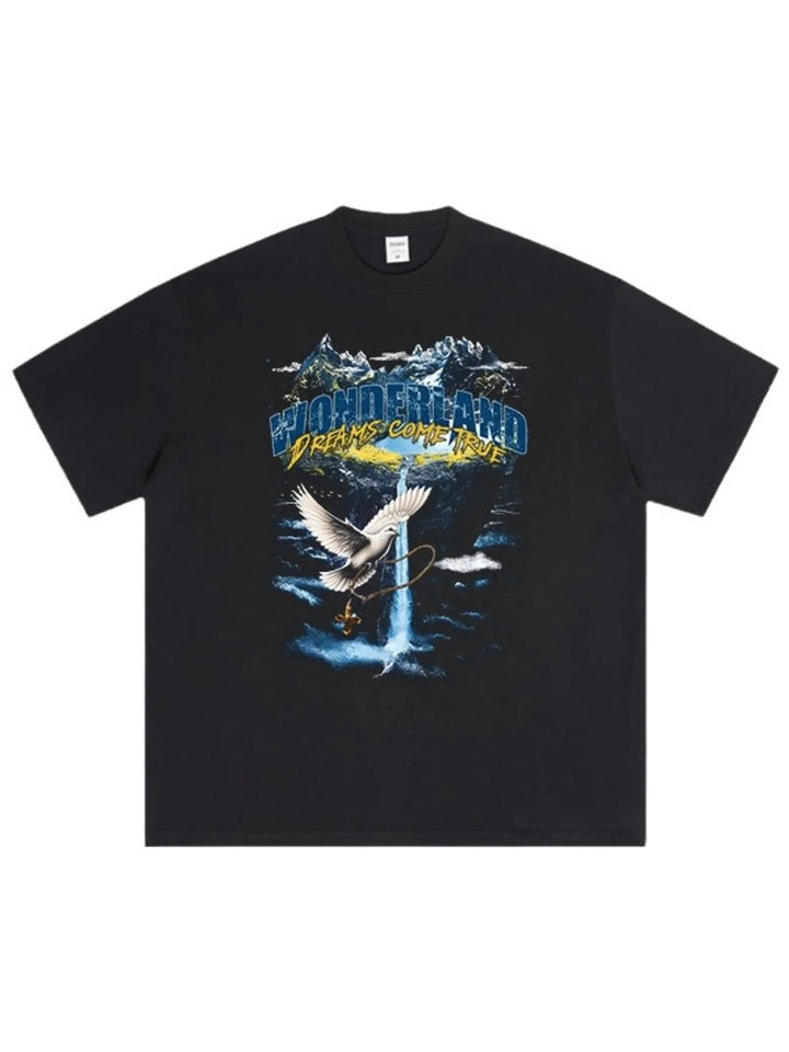 Men's Graphic Round Neck Short Sleeve T-Shirt