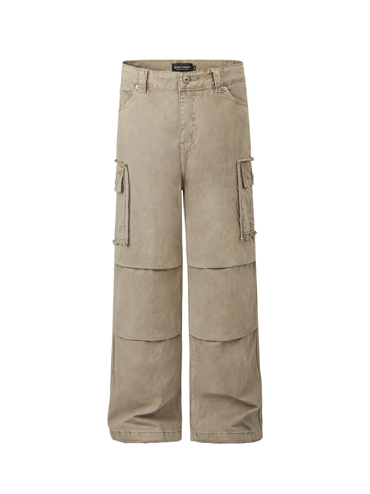 Men's Wide Leg Cargo Pants with Multi-Pockets