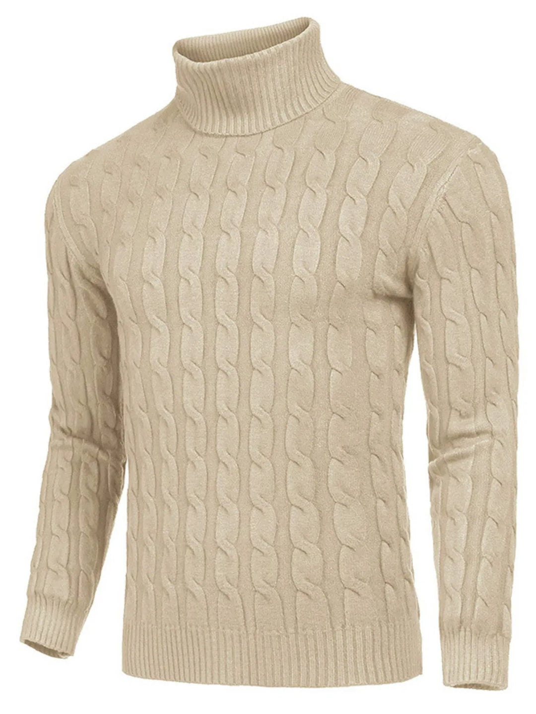 Men's Cable Knit Turtleneck Sweater