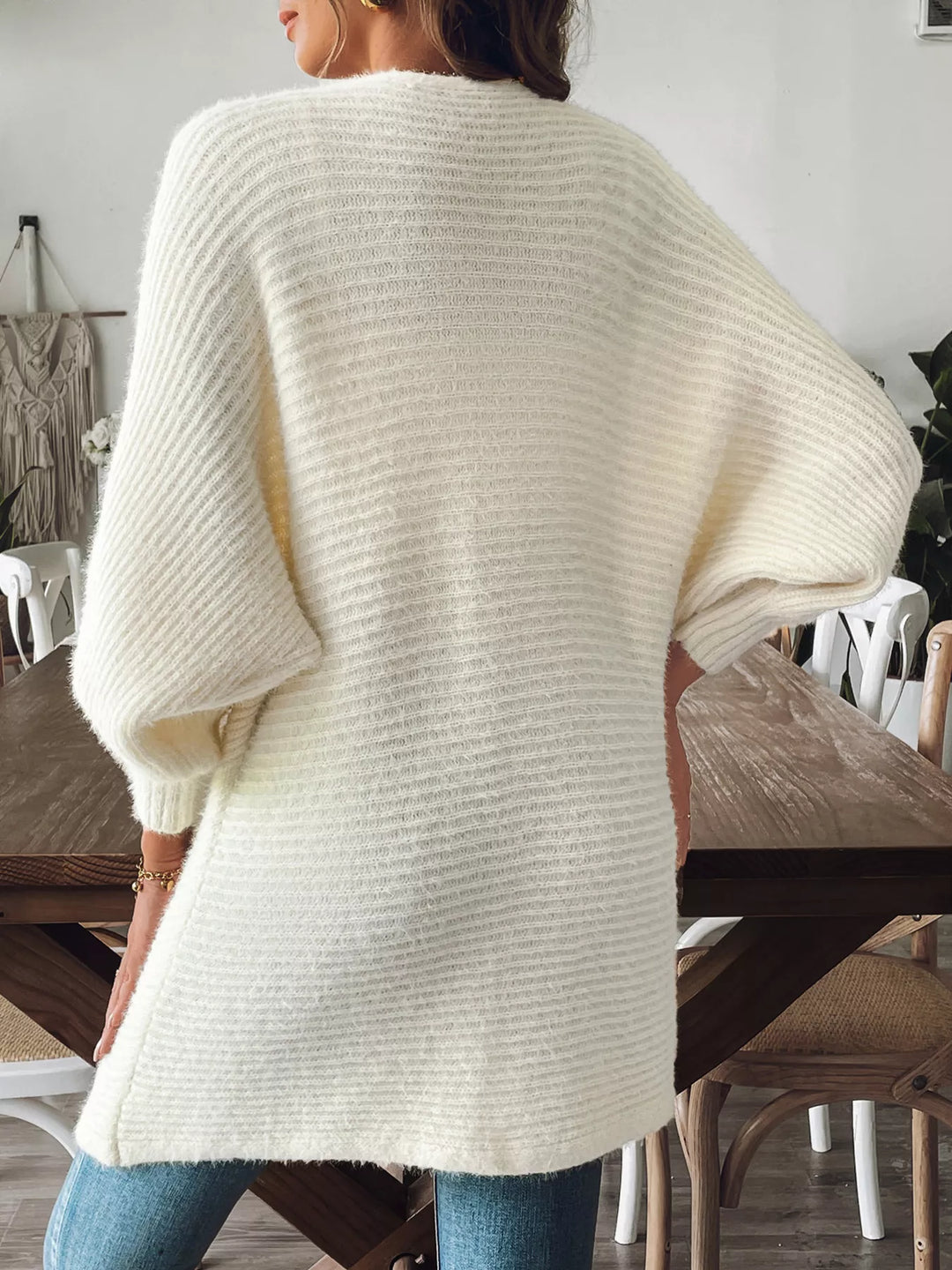 Open Front Drop Shoulder Cardigan