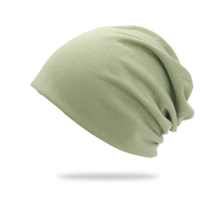 All-season, Versatile Solid-color Slouchy Beanie With A Knitted Wrap-around Design