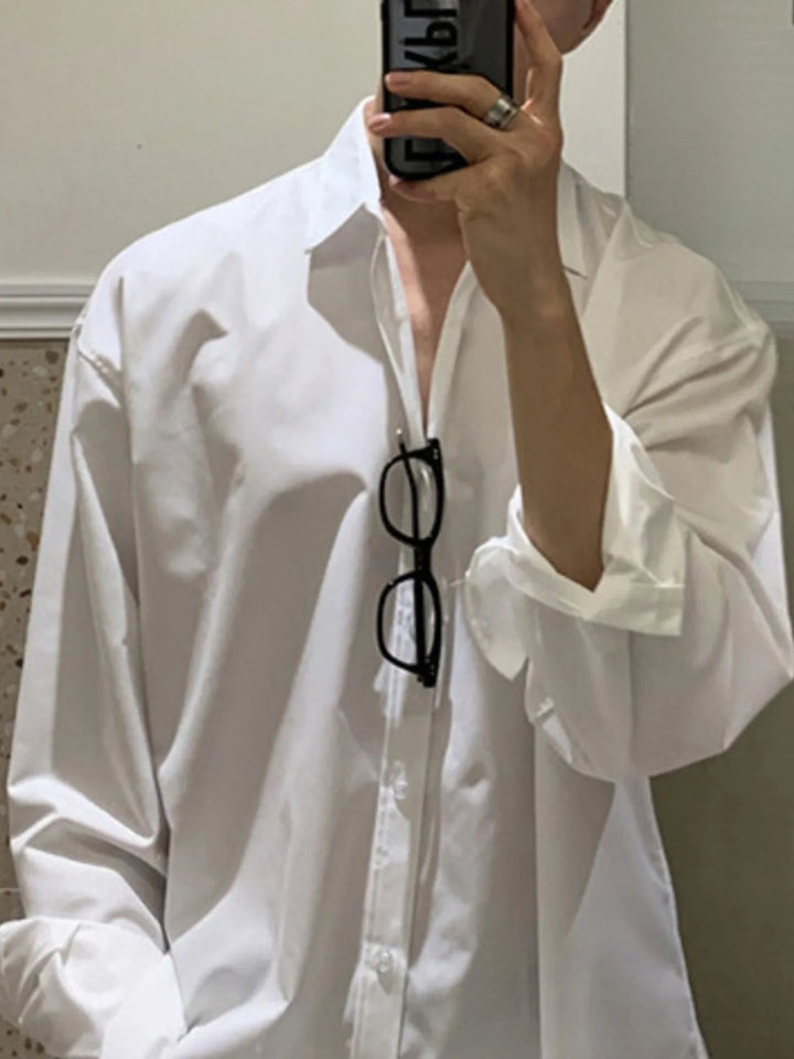 Men's Plus Size Button Up Long Sleeve Shirt
