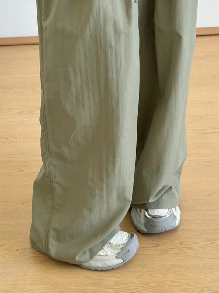 Wide Leg Drawstring Casual Pants