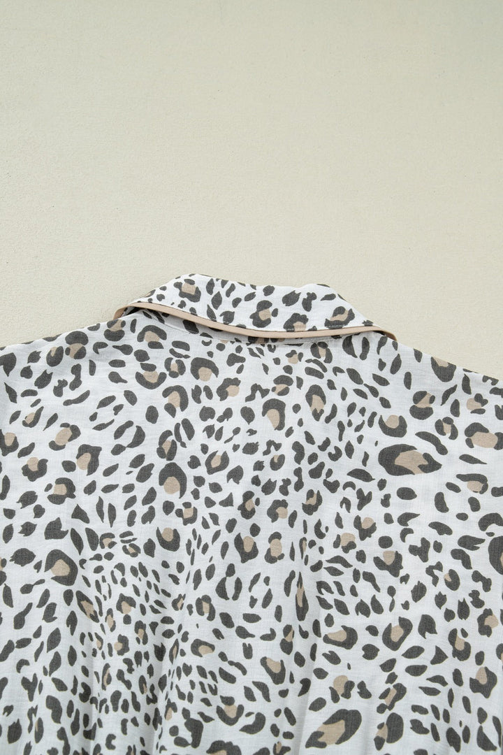 Leopard Print Button-Down Midi Dress