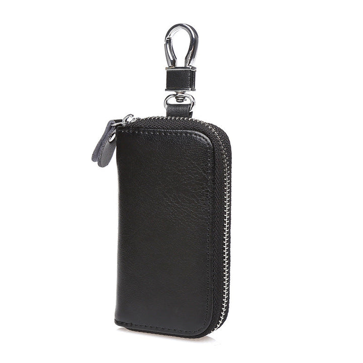 Men's Leather Zipper Multi-function Car Key Holder