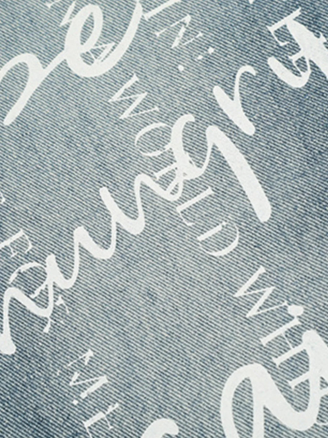 Men's Graffiti Text Print Straight Leg Jeans