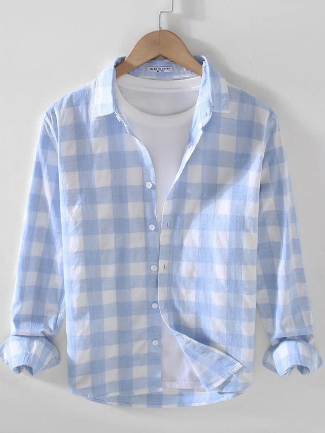 Men's Plus Size Plaid Button Up Long Sleeve Shirt