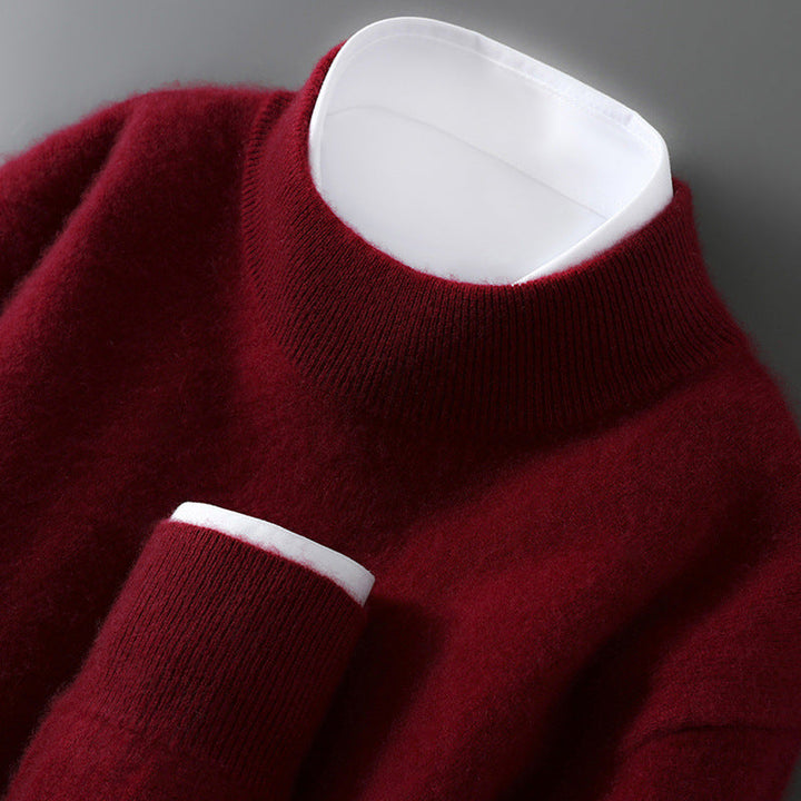 Men's Casual Loose-Fitting Cashmere Base-Layer Sweater
