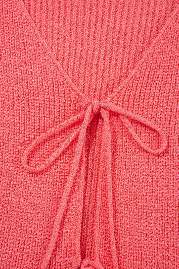 Double Tie V Neck Sweater Vest