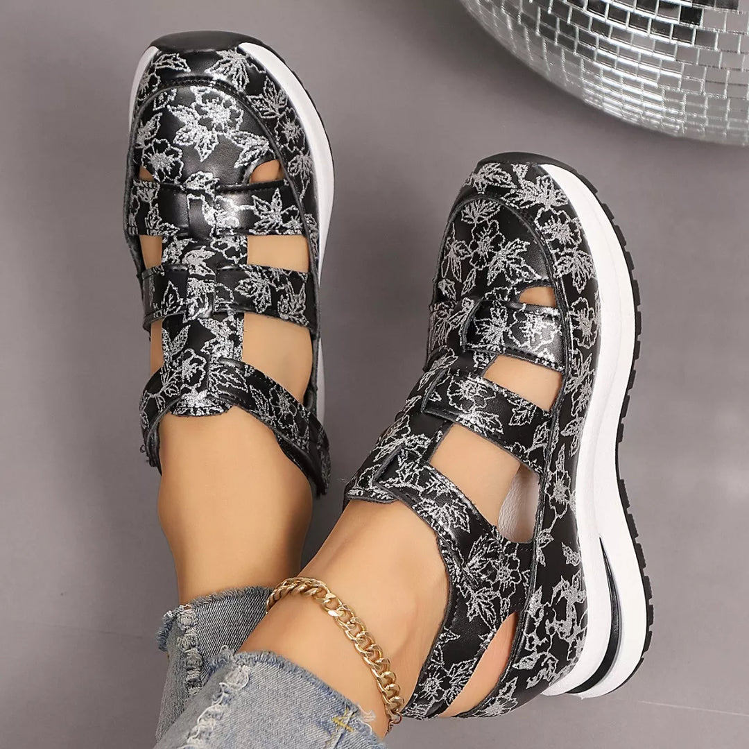 Cutout Wedge Sandals